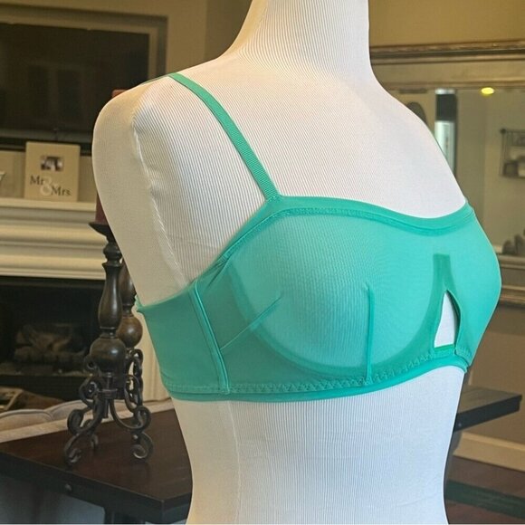 NWT We are HAH Free People Bra Fits 30-38C Teal Mesh Sheer 30C 32C 34C 36C 38C - Picture 5 of 14